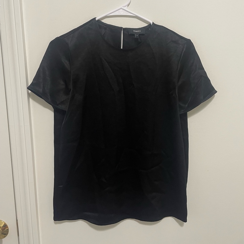 NWT Theory black sateen shirt - size P